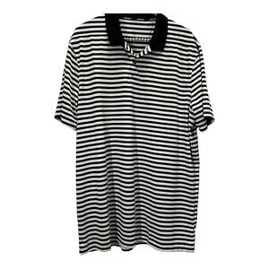 Nike Black and White Striped Polo Shirt